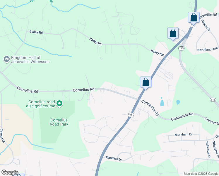 map of restaurants, bars, coffee shops, grocery stores, and more near 162 Cornelius Road in Mooresville