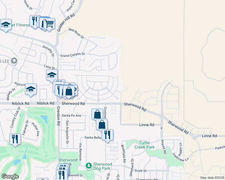 map of restaurants, bars, coffee shops, grocery stores, and more near 370 Partridge Avenue in Paso Robles
