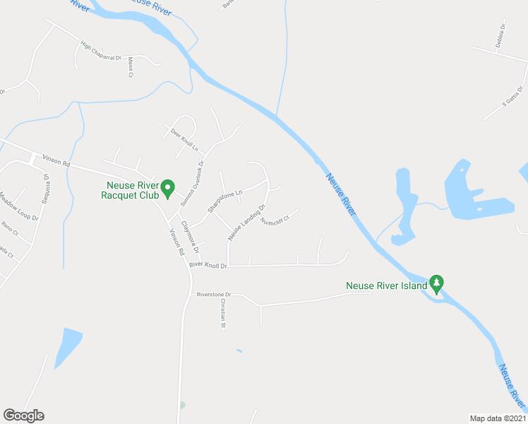 map of restaurants, bars, coffee shops, grocery stores, and more near 242 Neuse Landing Drive in Clayton