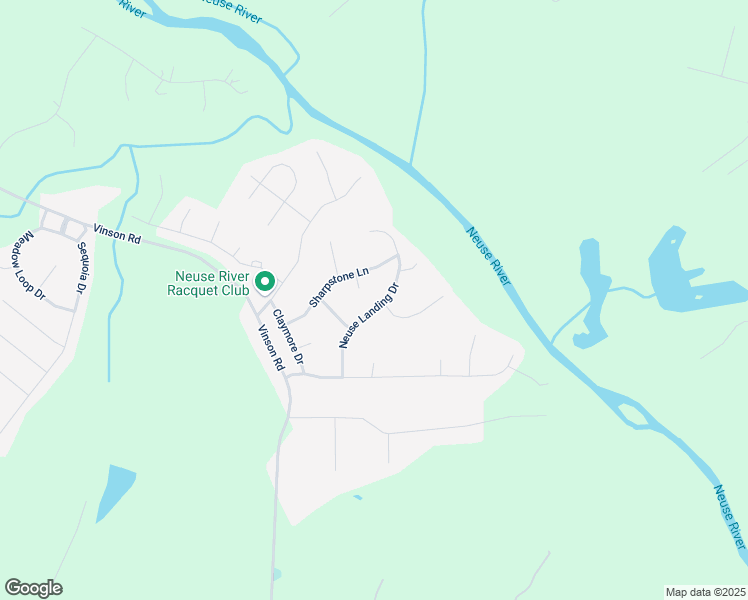 map of restaurants, bars, coffee shops, grocery stores, and more near 242 Neuse Landing Drive in Clayton