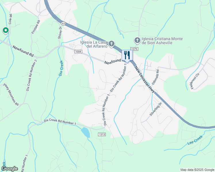 map of restaurants, bars, coffee shops, grocery stores, and more near 16 Georgetown Drive in Leicester