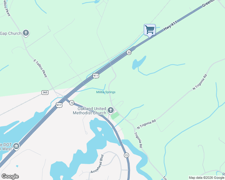 map of restaurants, bars, coffee shops, grocery stores, and more near 185 Trigonia Road in Greenback