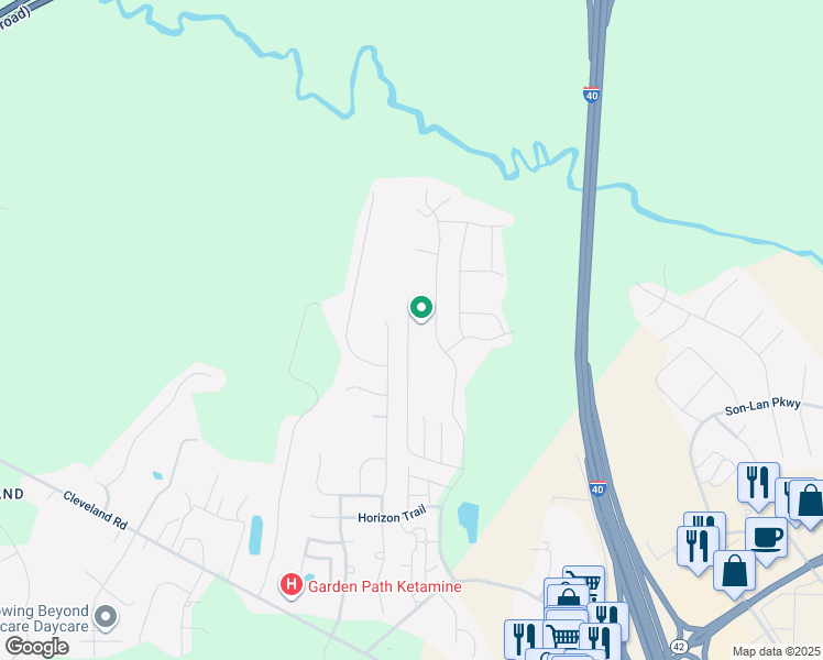 map of restaurants, bars, coffee shops, grocery stores, and more near 294 Marsh Creek Drive in Garner