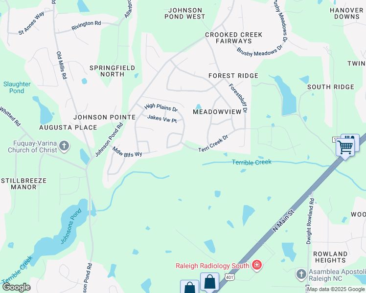 map of restaurants, bars, coffee shops, grocery stores, and more near 3201 High Plains Drive in Fuquay-Varina