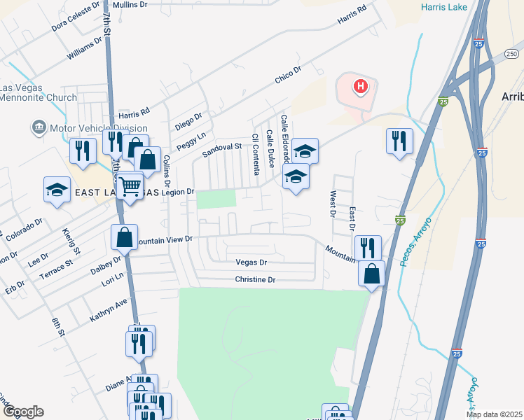 map of restaurants, bars, coffee shops, grocery stores, and more near 2321 Calle Contenta Street in Las Vegas