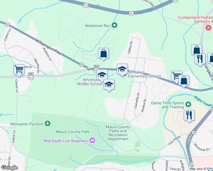 map of restaurants, bars, coffee shops, grocery stores, and more near 915 Lion Parkway in Columbia