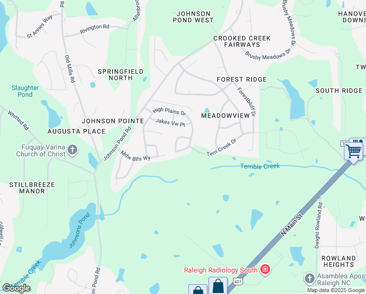map of restaurants, bars, coffee shops, grocery stores, and more near 3212 High Plains Drive in Fuquay-Varina