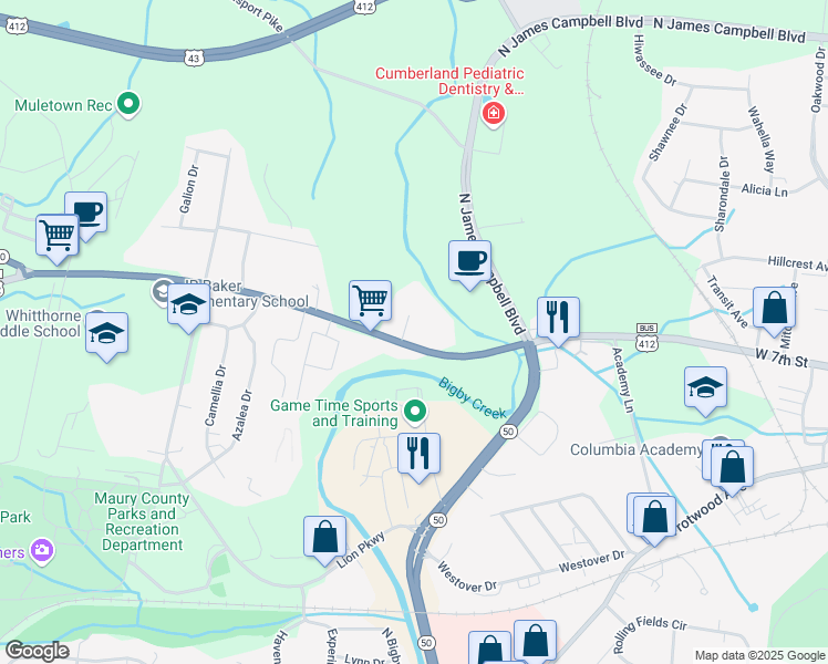 map of restaurants, bars, coffee shops, grocery stores, and more near 1212 Hampshire Pike in Columbia