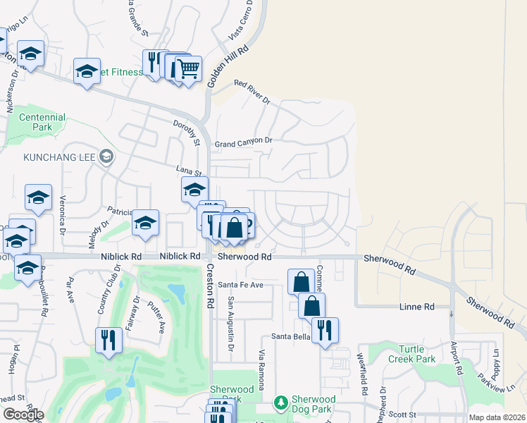map of restaurants, bars, coffee shops, grocery stores, and more near 230 Partridge Avenue in Paso Robles