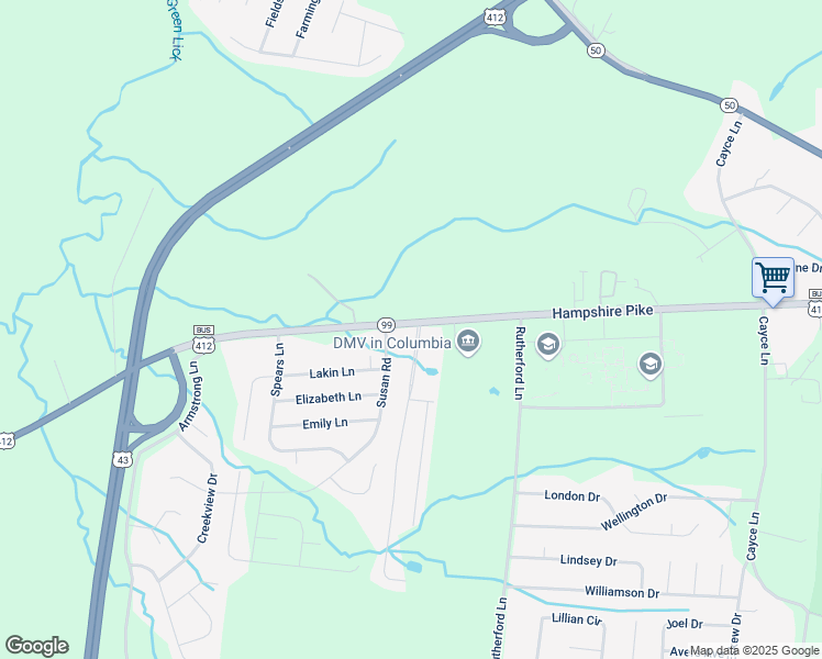 map of restaurants, bars, coffee shops, grocery stores, and more near 1759 Hampshire Pike in Columbia