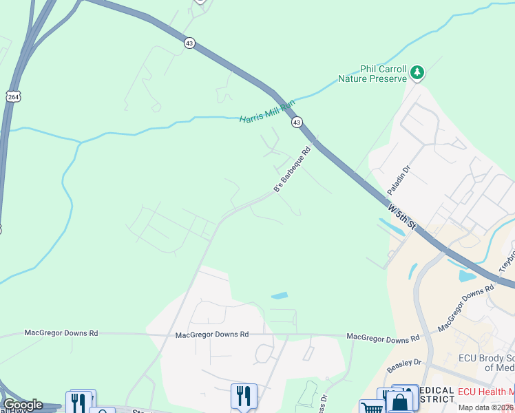 map of restaurants, bars, coffee shops, grocery stores, and more near 1015 Westover Drive in Greenville
