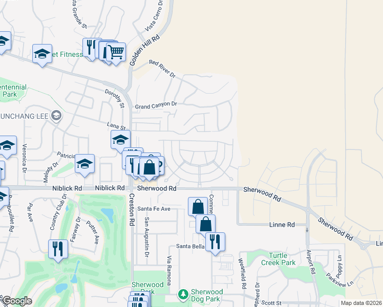 map of restaurants, bars, coffee shops, grocery stores, and more near 340 Nightingale Avenue in Paso Robles