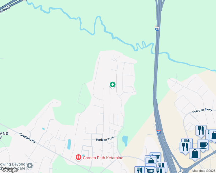 map of restaurants, bars, coffee shops, grocery stores, and more near 335 Marsh Creek Drive in Garner