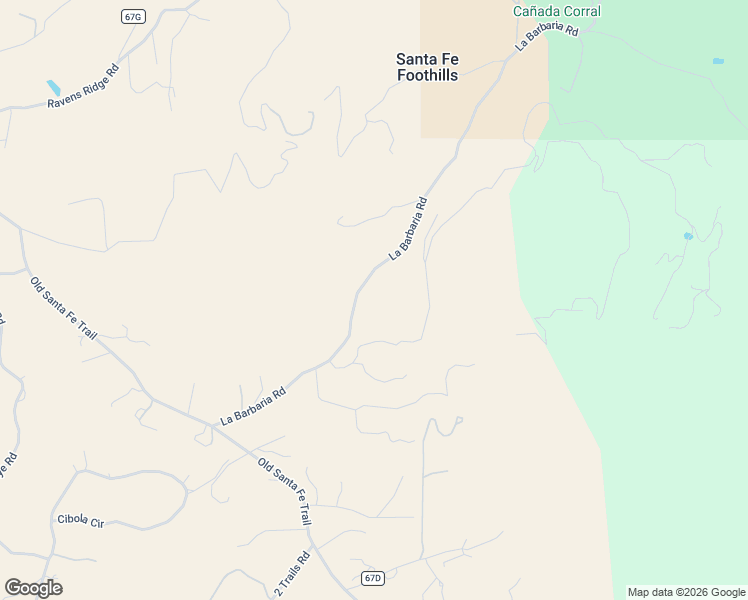 map of restaurants, bars, coffee shops, grocery stores, and more near 50 La Barberia Road in Santa Fe