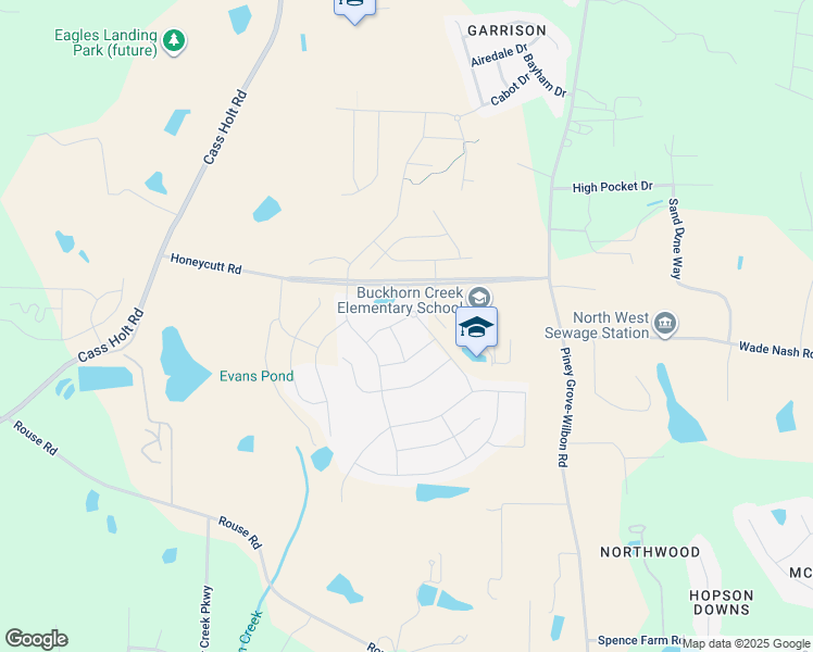 map of restaurants, bars, coffee shops, grocery stores, and more near 207 Condra Road in Holly Springs