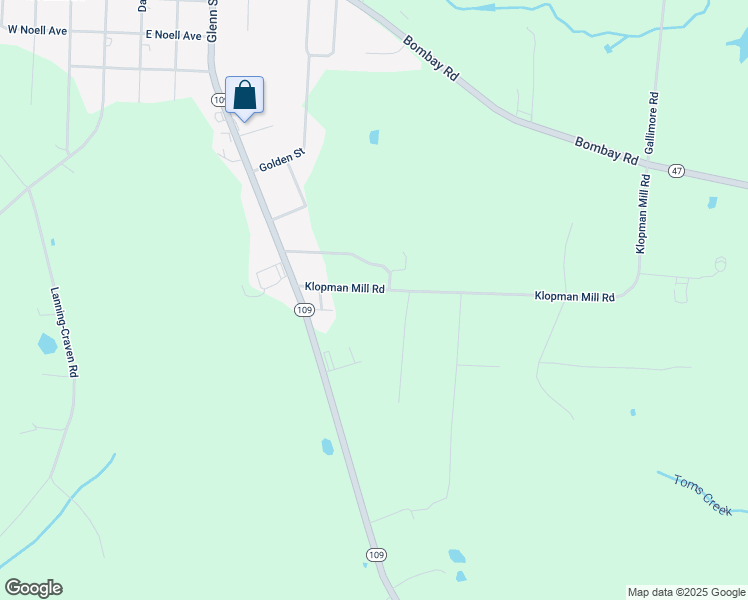map of restaurants, bars, coffee shops, grocery stores, and more near 288 Klopman Mill Road in Denton