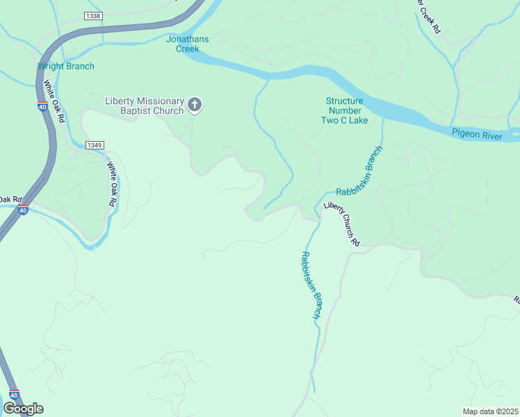 map of restaurants, bars, coffee shops, grocery stores, and more near 1235 Liberty Church Road in Waynesville