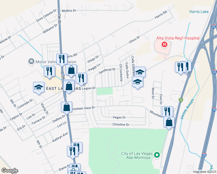 map of restaurants, bars, coffee shops, grocery stores, and more near 474 Legion Drive in Las Vegas
