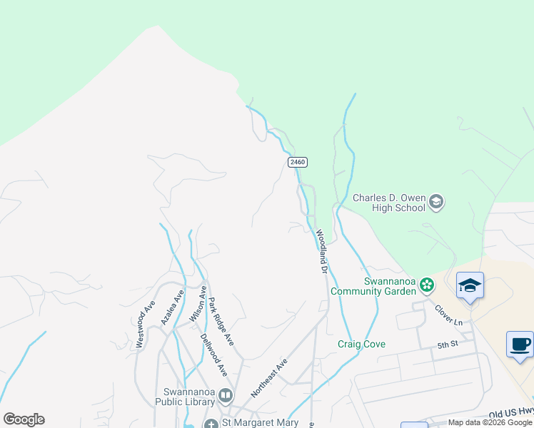 map of restaurants, bars, coffee shops, grocery stores, and more near 52 Hope View Road in Swannanoa