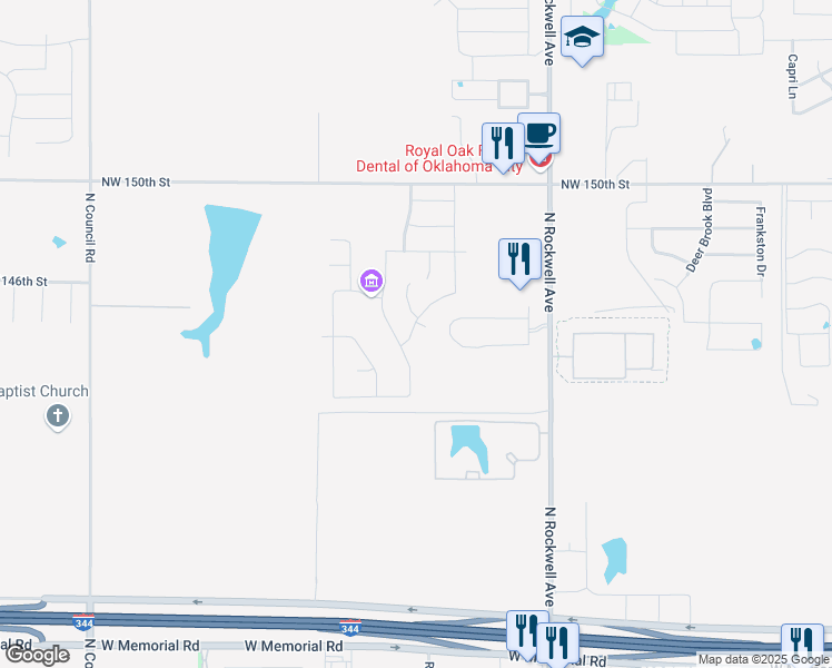 map of restaurants, bars, coffee shops, grocery stores, and more near 14612 Turner Falls Rd in Oklahoma City