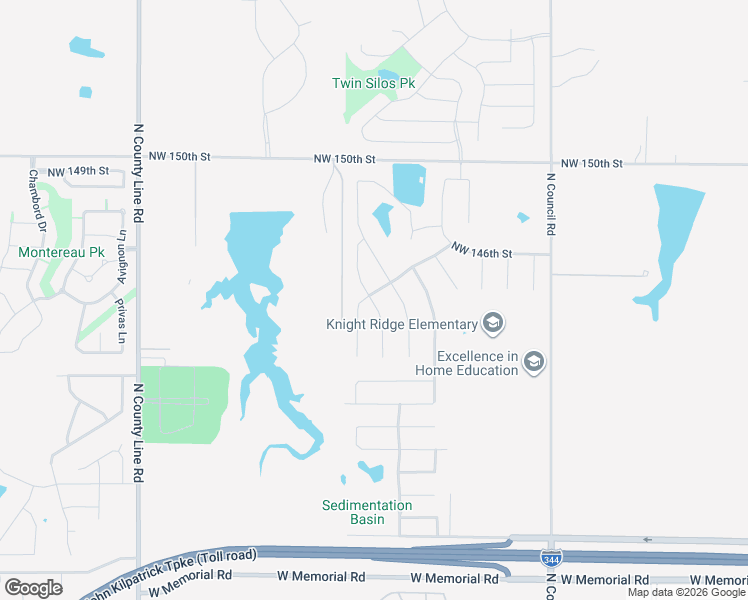 map of restaurants, bars, coffee shops, grocery stores, and more near 14616 Yorkshire Lane in Oklahoma City