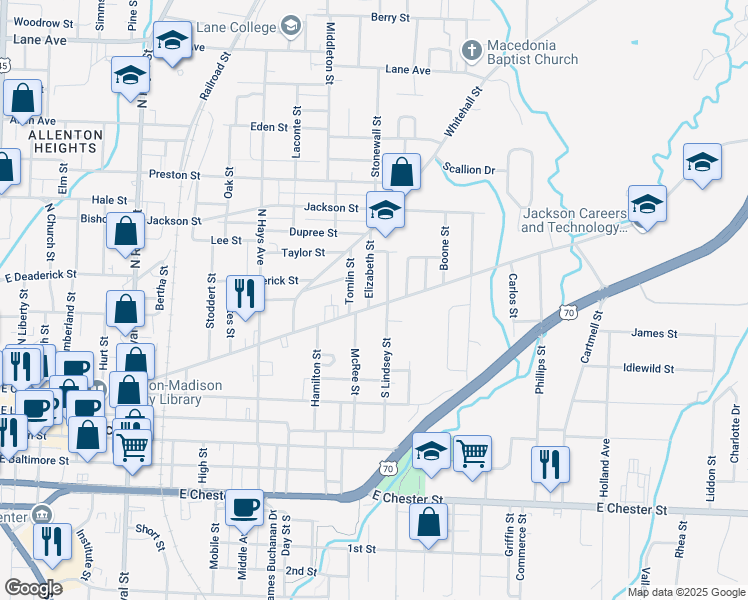 map of restaurants, bars, coffee shops, grocery stores, and more near 429 Lexington Avenue in Jackson