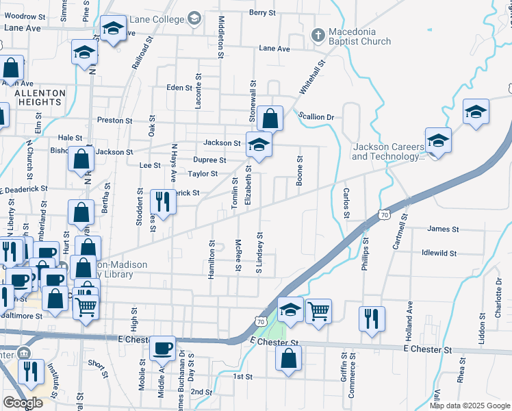 map of restaurants, bars, coffee shops, grocery stores, and more near 429 Lexington Avenue in Jackson