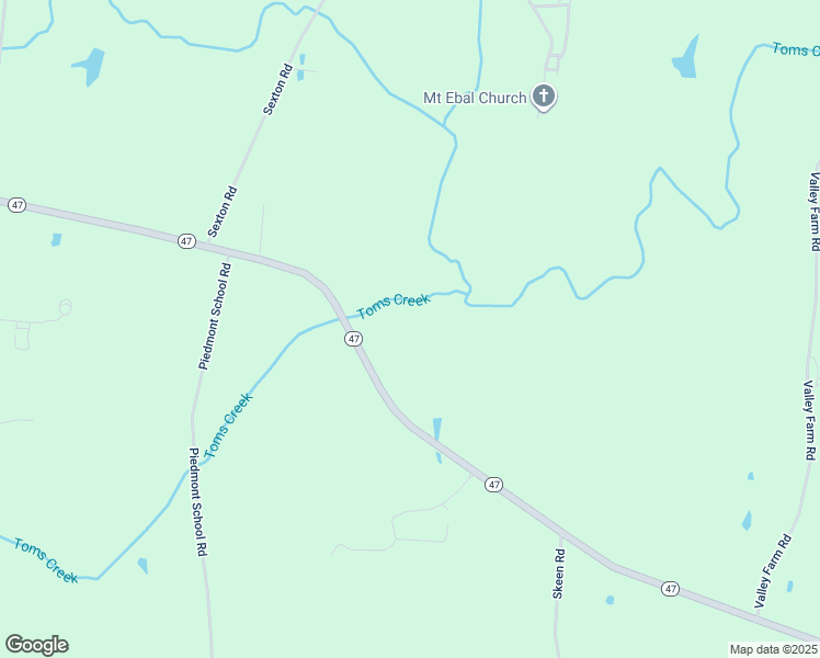 map of restaurants, bars, coffee shops, grocery stores, and more near North Carolina 47 in Denton