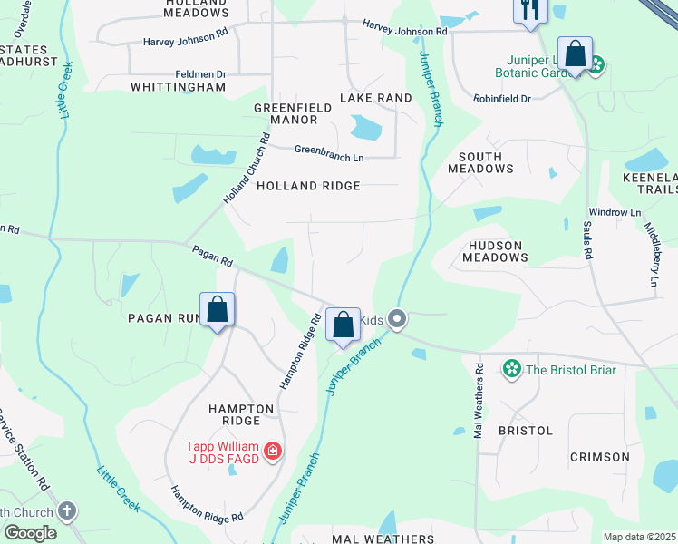 map of restaurants, bars, coffee shops, grocery stores, and more near 9300 Tallgrass Road in Raleigh