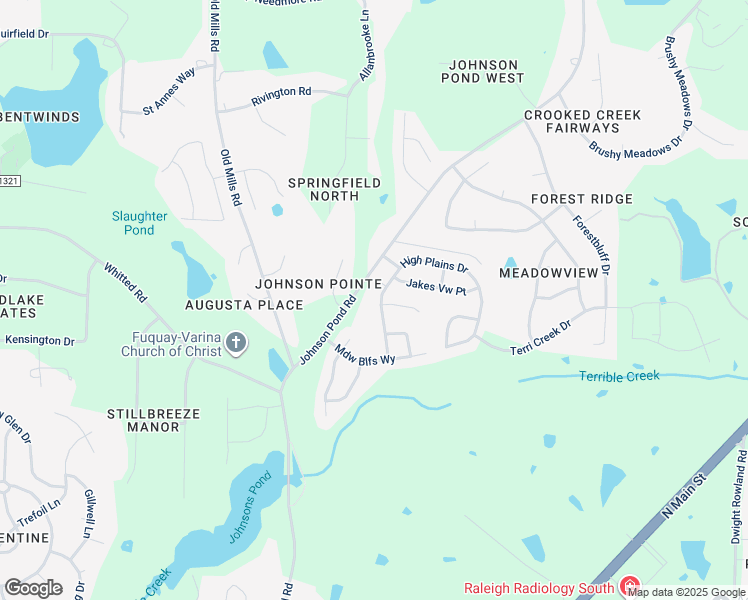 map of restaurants, bars, coffee shops, grocery stores, and more near 2705 High Plains Drive in Fuquay-Varina
