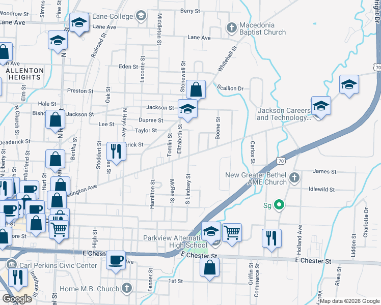 map of restaurants, bars, coffee shops, grocery stores, and more near 440 Lexington Avenue in Jackson