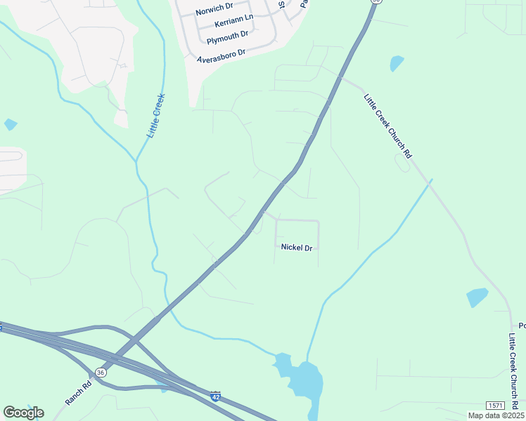 map of restaurants, bars, coffee shops, grocery stores, and more near Ranch Road in Clayton