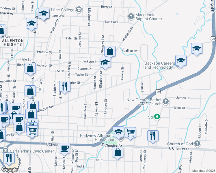 map of restaurants, bars, coffee shops, grocery stores, and more near 440 Lexington Avenue in Jackson
