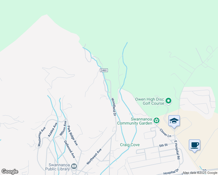 map of restaurants, bars, coffee shops, grocery stores, and more near 11 Rocky Creek Trail in Swannanoa