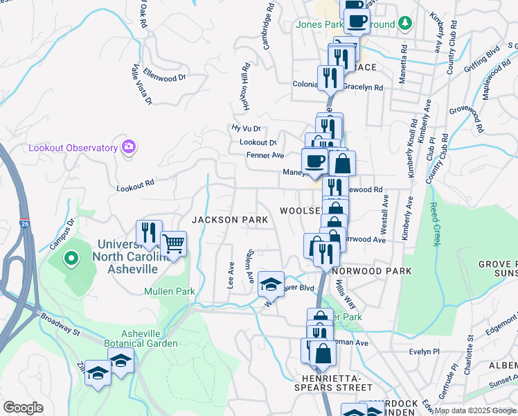 map of restaurants, bars, coffee shops, grocery stores, and more near 31 Ivy Street North in Asheville