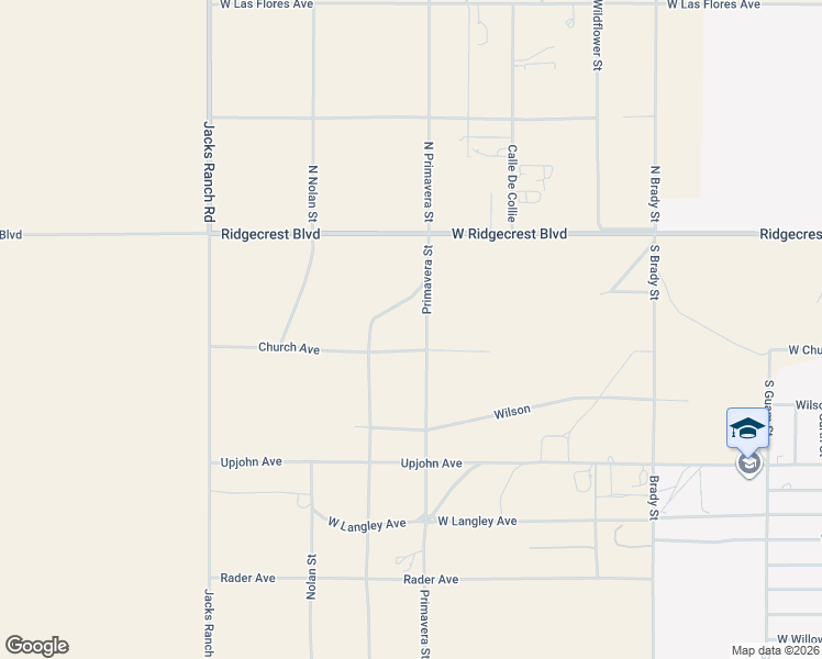 map of restaurants, bars, coffee shops, grocery stores, and more near 243 Primavera Street in Ridgecrest