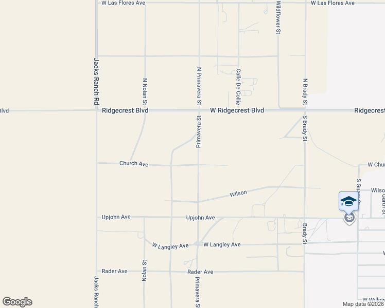 map of restaurants, bars, coffee shops, grocery stores, and more near 243 Primavera Street in Ridgecrest