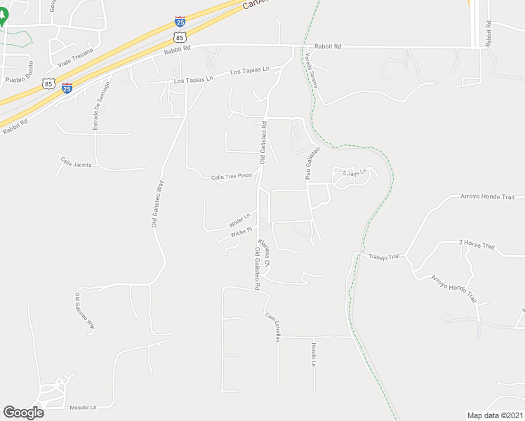 map of restaurants, bars, coffee shops, grocery stores, and more near 11 Calle De Familia in Santa Fe