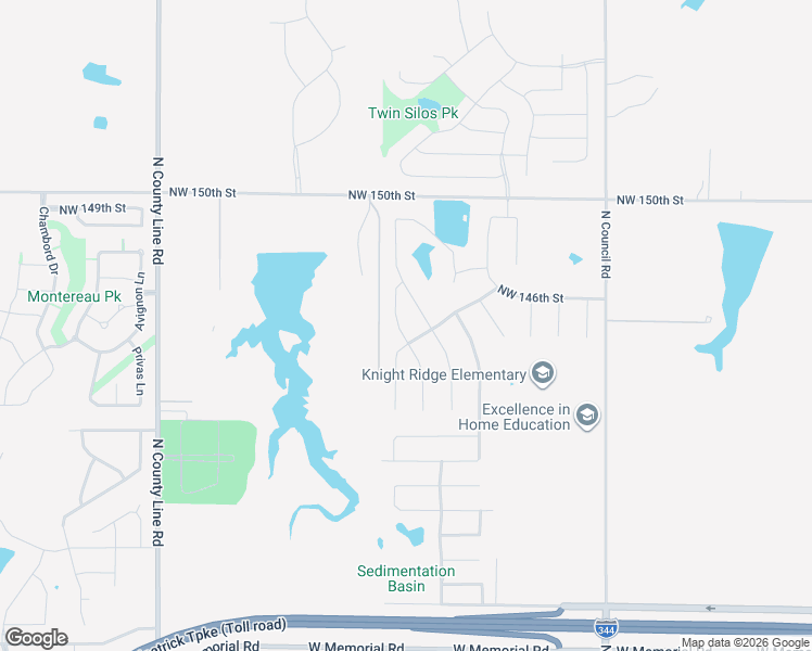 map of restaurants, bars, coffee shops, grocery stores, and more near 14616 Yorkshire Lane in Oklahoma City