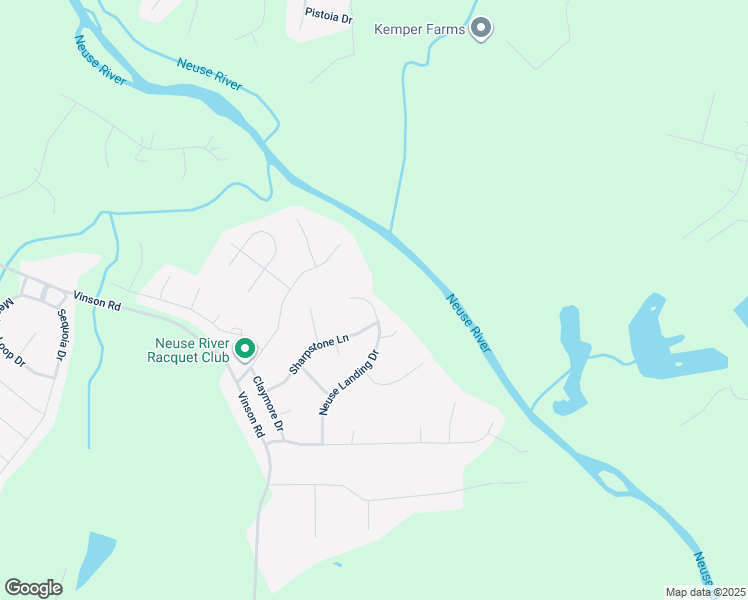 map of restaurants, bars, coffee shops, grocery stores, and more near 336 Neuse Landing Drive in Clayton