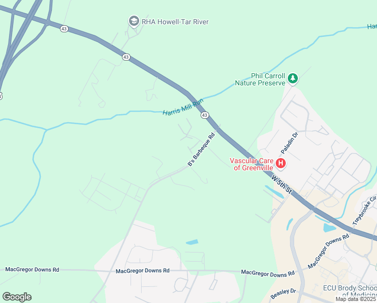 map of restaurants, bars, coffee shops, grocery stores, and more near 2913 Cedar Creek Road in Greenville
