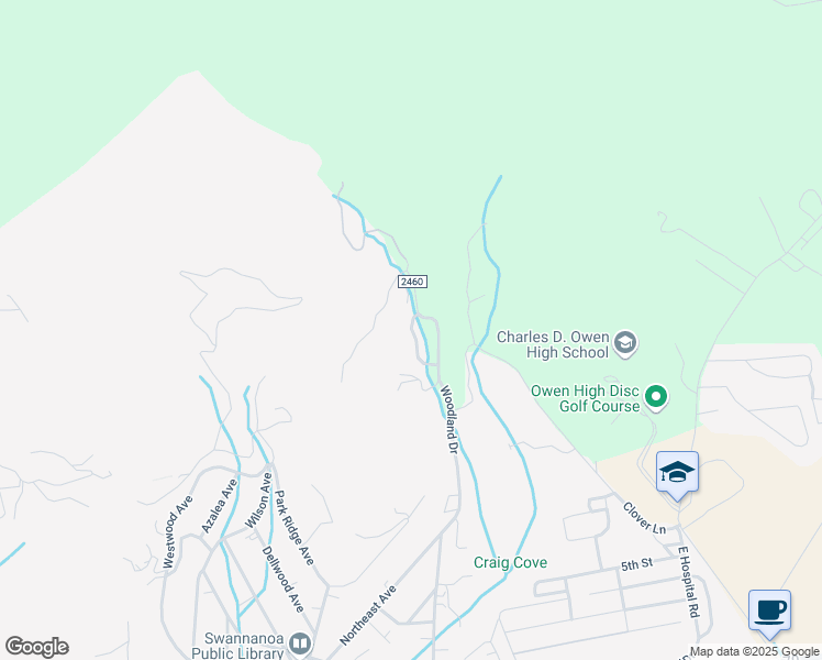 map of restaurants, bars, coffee shops, grocery stores, and more near 26 Rocky Creek Trail in Swannanoa