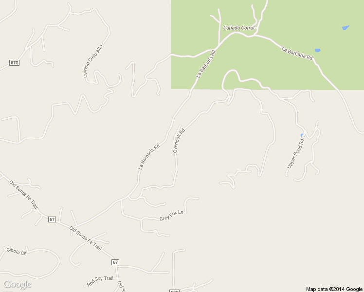 map of restaurants, bars, coffee shops, grocery stores, and more near 43 Overlook Road in Santa Fe