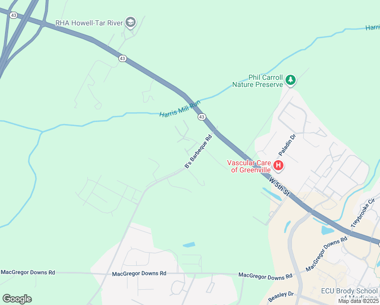 map of restaurants, bars, coffee shops, grocery stores, and more near 2903 Cedar Creek Road in Greenville