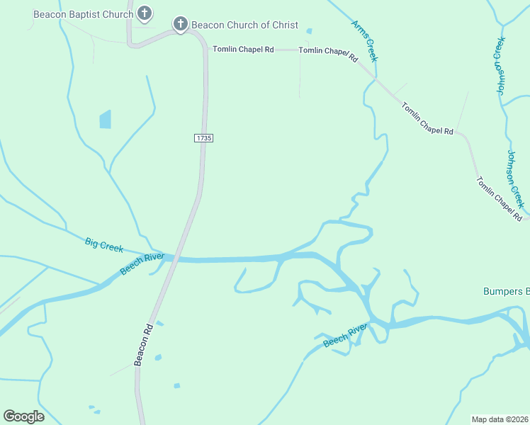 map of restaurants, bars, coffee shops, grocery stores, and more near 1715 Beacon Road in Parsons