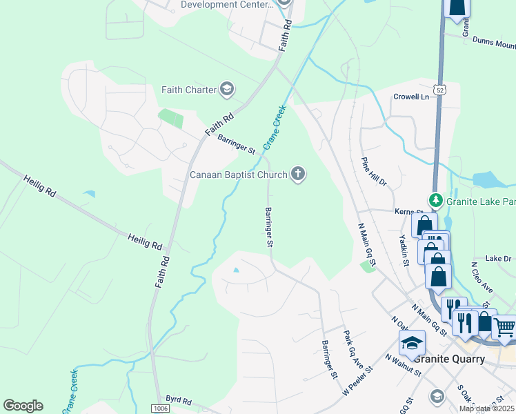 map of restaurants, bars, coffee shops, grocery stores, and more near 670 Barringer Street in Salisbury