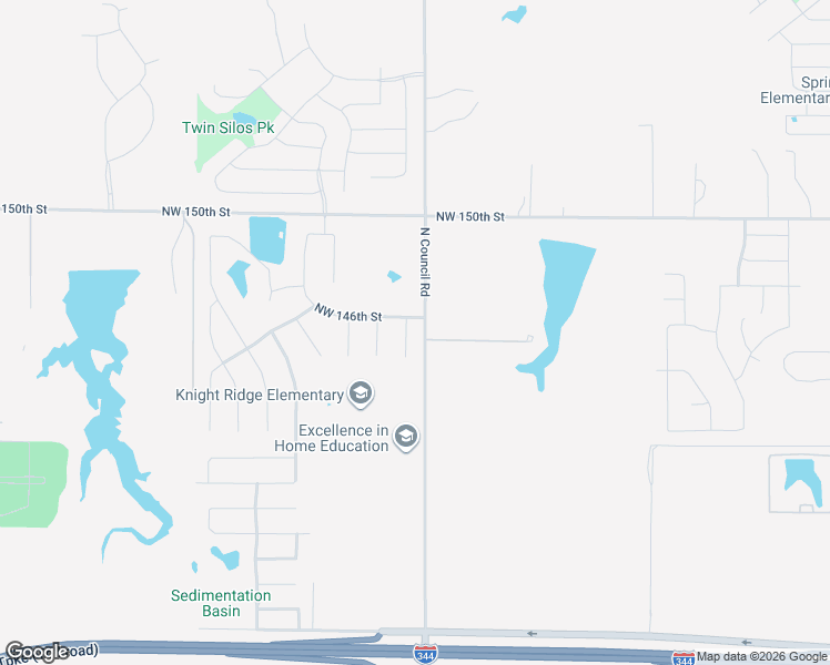 map of restaurants, bars, coffee shops, grocery stores, and more near 8001 Northwest 146th Street in Oklahoma City