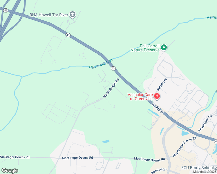 map of restaurants, bars, coffee shops, grocery stores, and more near 2903 Cedar Creek Road in Greenville