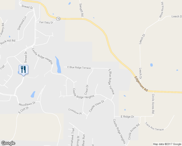 map of restaurants, bars, coffee shops, grocery stores, and more near 128 Crest Drive in Fairfield Bay