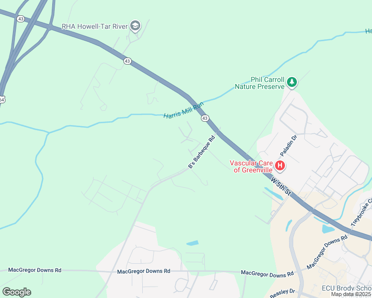 map of restaurants, bars, coffee shops, grocery stores, and more near 2913 Cedar Creek Road in Greenville